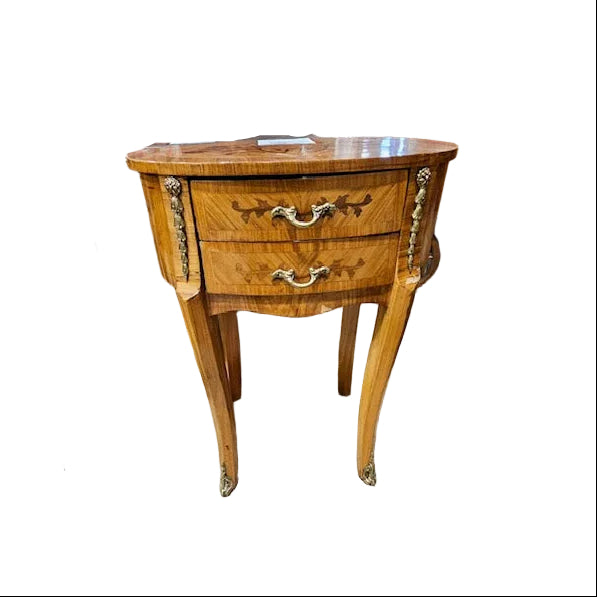 Mid 20th Century French Louis XV Style Kingwood Marquetry Inlaid Side Table.