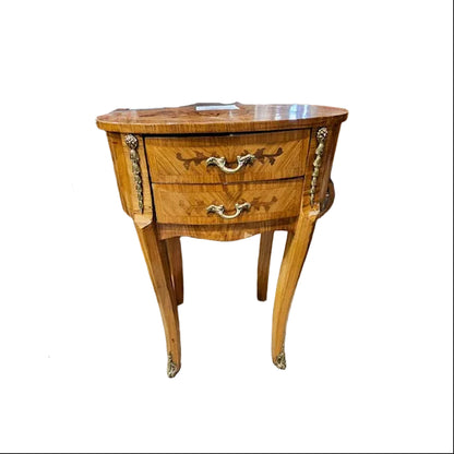 Mid 20th Century French Louis XV Style Kingwood Marquetry Inlaid Side Table.
