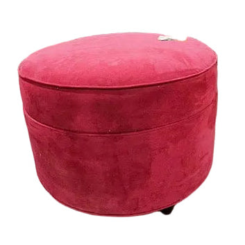 Velvet Round Storage Ottoman