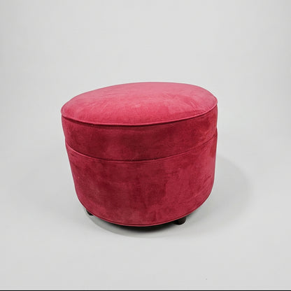 Velvet Round Storage Ottoman