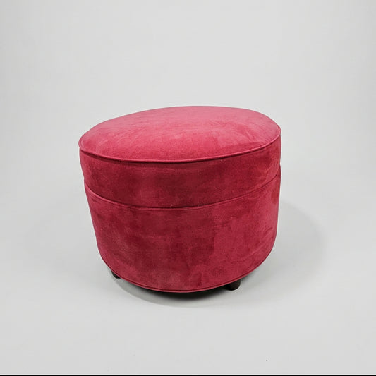 Velvet Round Storage Ottoman