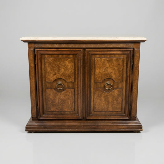 Vintage Two-Door Rolling Wooden Cabinet