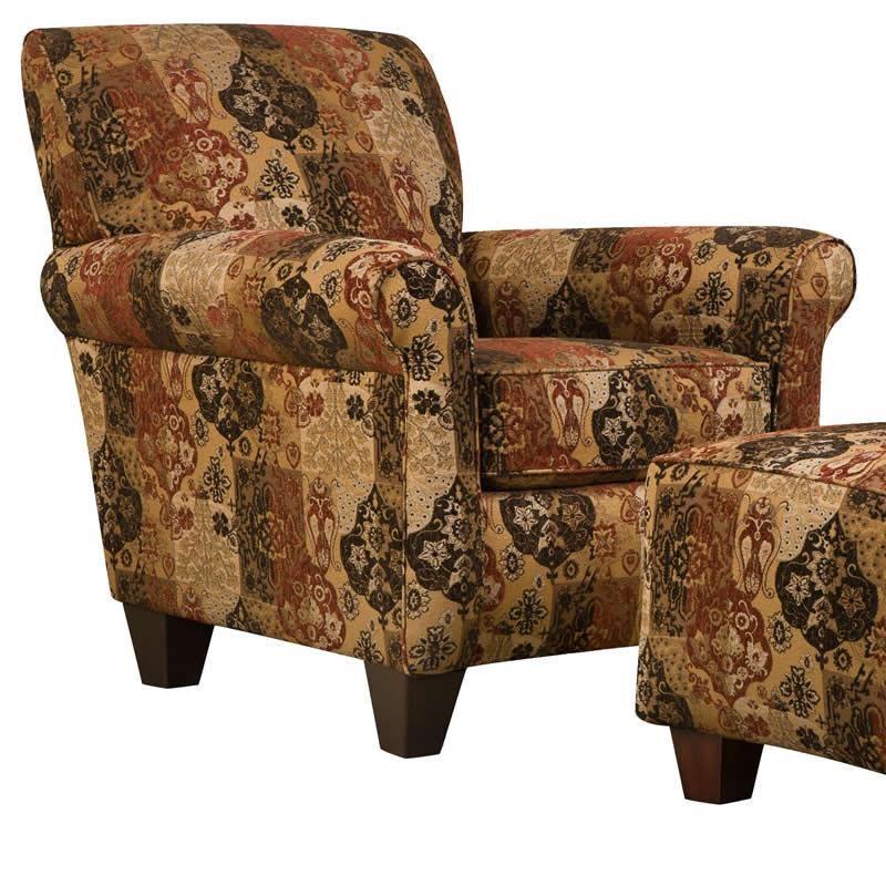 Stationary Fabric Accent Chair w/ Ottoman