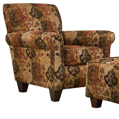 Stationary Fabric Accent Chair w/ Ottoman