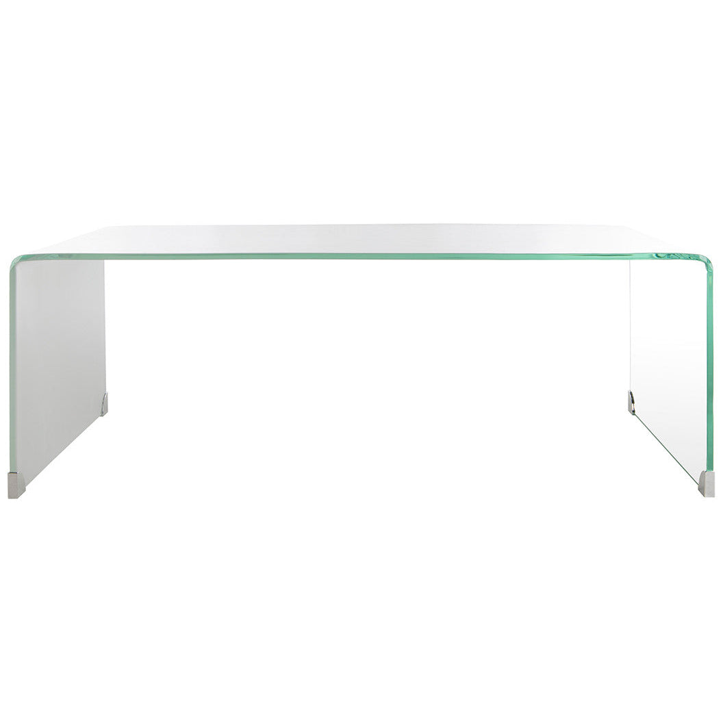 New out of Box SAFAVIEH Crysta Ombre Glass Coffee Table-Clear