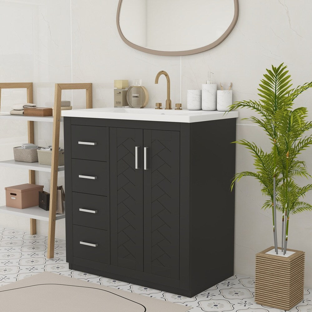36" Bathroom Vanity with Ceramic Sink