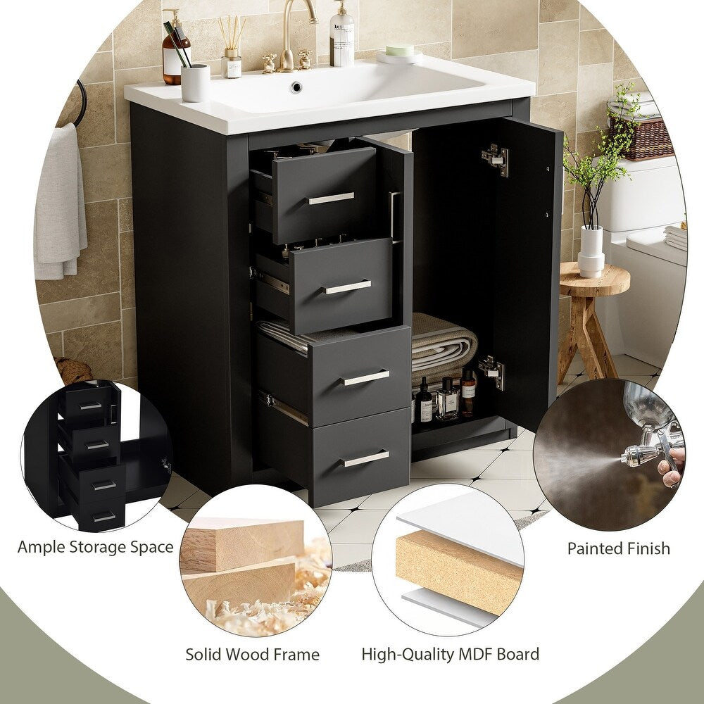 36" Bathroom Vanity with Ceramic Sink