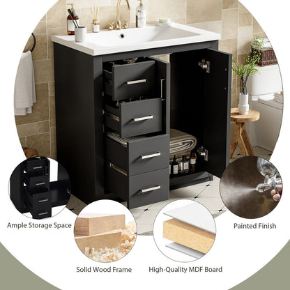 36" Bathroom Vanity with Ceramic Sink