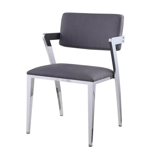 (New) Paula Contemporary/Modern Faux Leather Upholstered Dining Side Chair (Metal Frame)