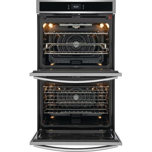 (New) Frigidaire Gallery 30 inch Double Electric Wall Oven with Air Fry Self + Steam Cleaning