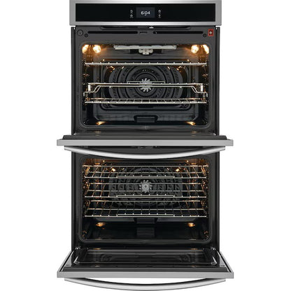 (New) Frigidaire Gallery 30 inch Double Electric Wall Oven with Air Fry Self + Steam Cleaning