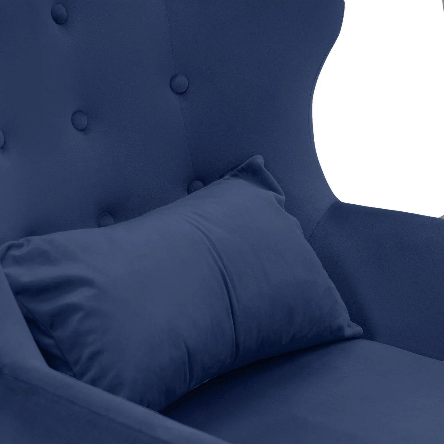 Velvet Wingback Accent Chair (Blue)