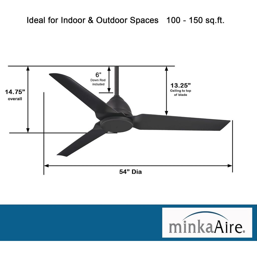 (New) MINKA-AIRE Java 54 Inch Outdoor 3 Blade Ceiling Fan