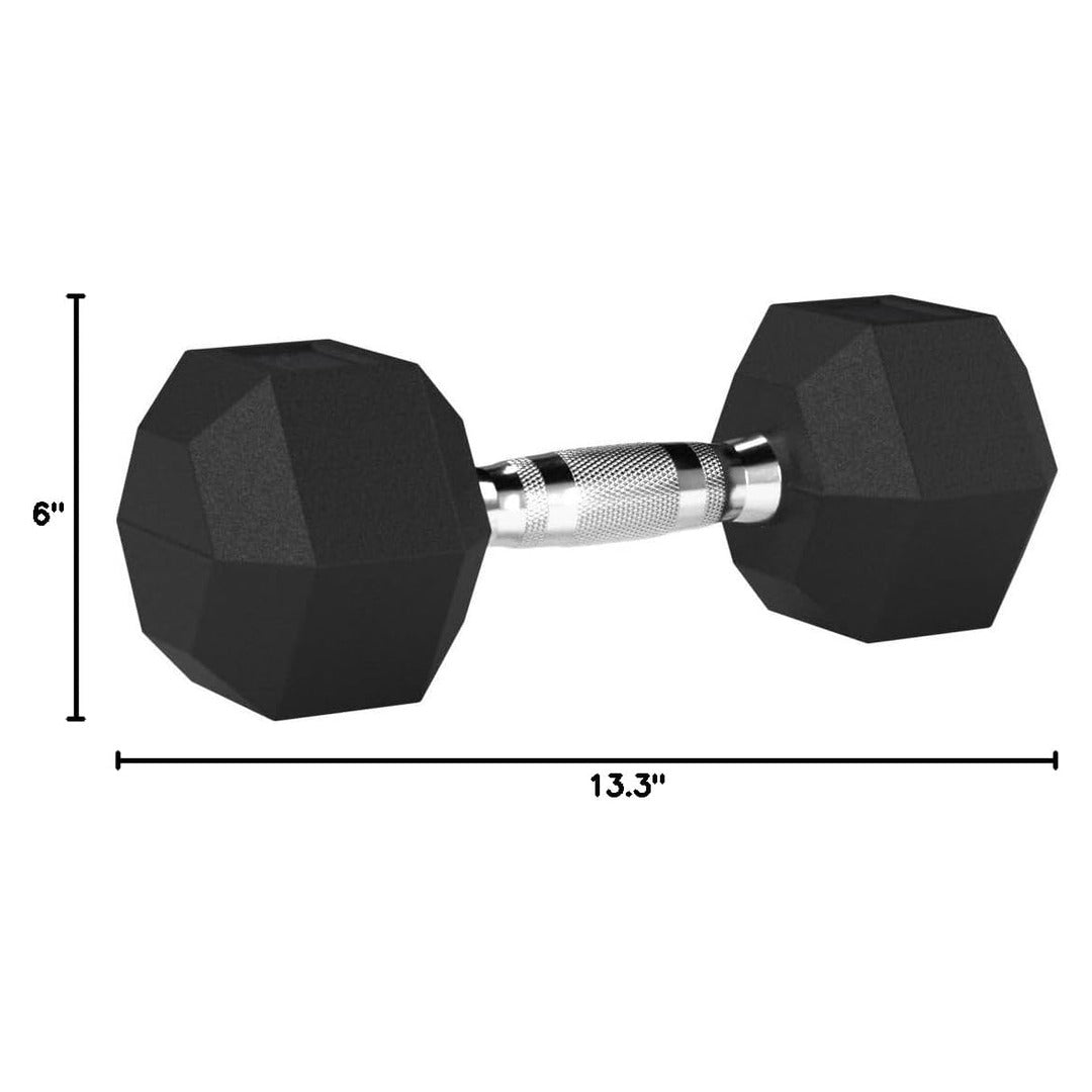 35lbs. Basics Rubber Hex Dumbbell Hand Weight