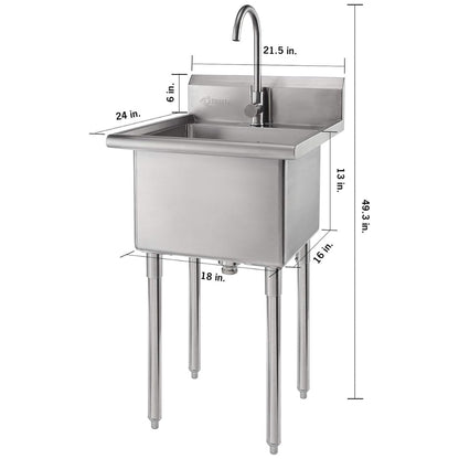 (New) Trinity Stainless Steel Utility Sink