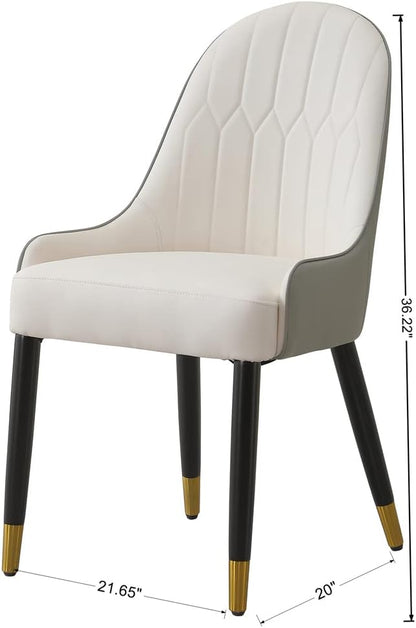 Modern Faux PU Chair with Solid Wood Chair Legs