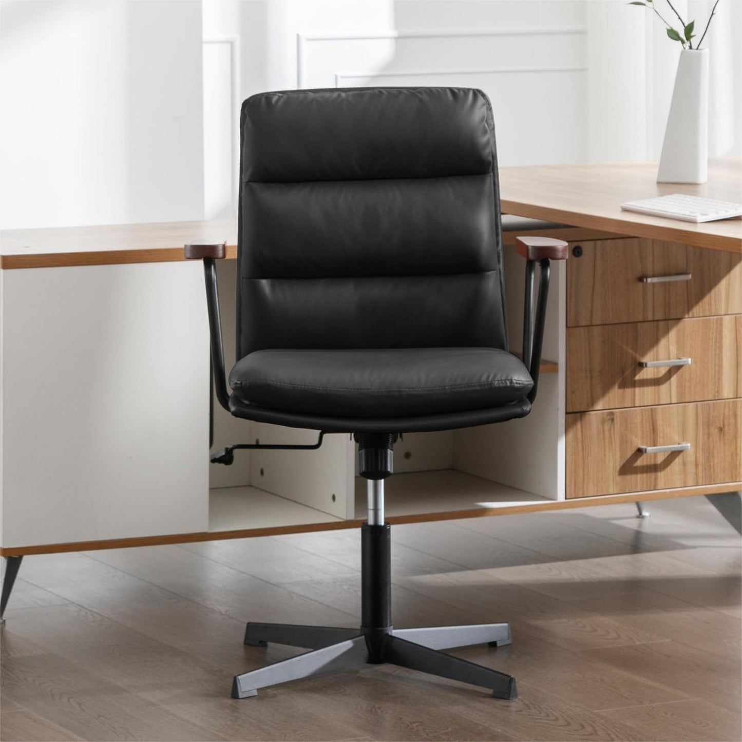 Okeysen Office Desk Ergonomic Chair with Wooden Armrests