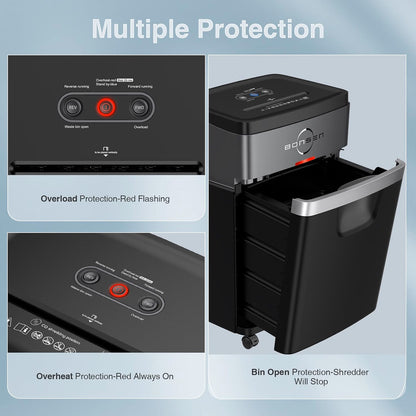 (New) BONSEN 20-Sheet Cross-Cut P-4 High Security Heavy Duty Paper Shredder