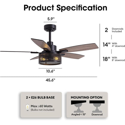 (New) LuminFan 46 Inch Ceiling Fans with Lights