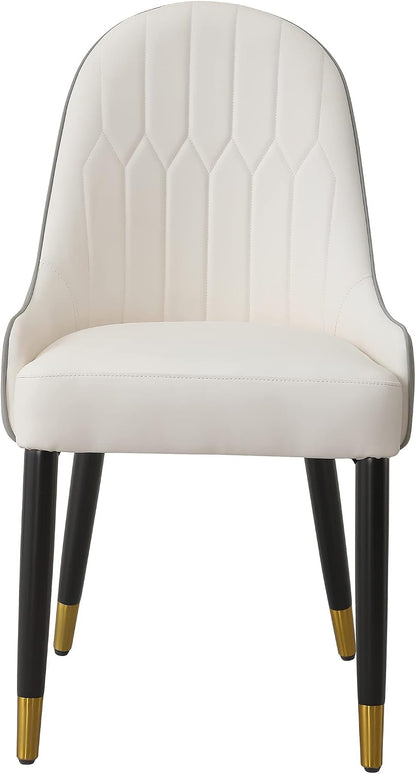 Modern Faux PU Chair with Solid Wood Chair Legs