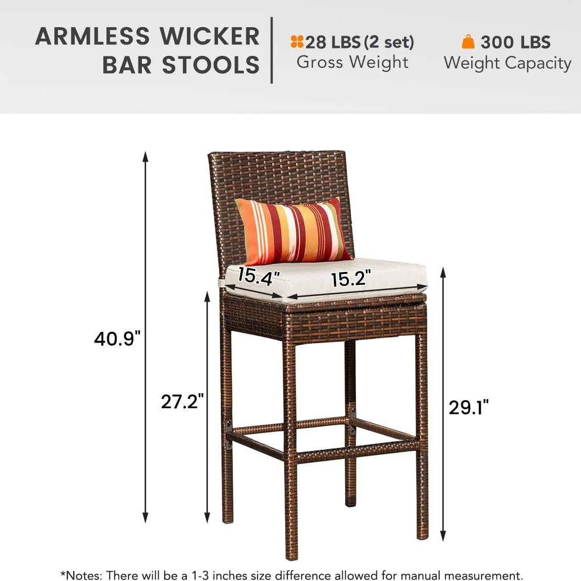 (New) Sundale Outdoor Wicker Bar Stool