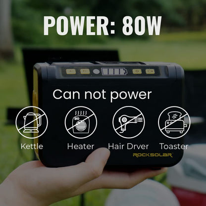 Rocksolar 120W Ultra-Lightweight portable power station