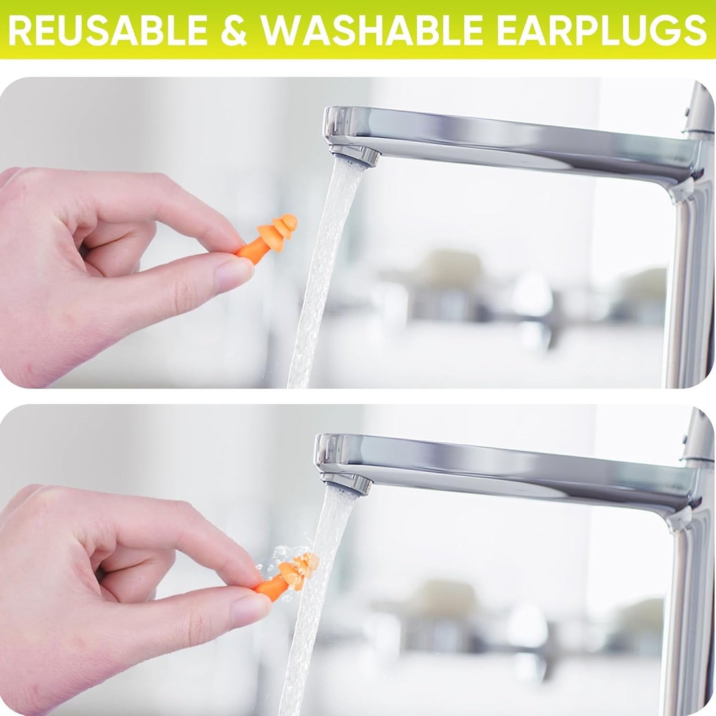 (New) TICONN 100 Pairs Reusable Silicone Ear Plugs 25dB