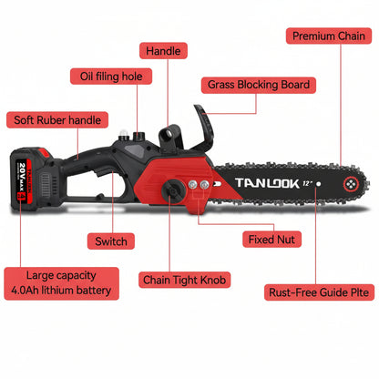 Tan Look 12-Inch Brushless Cordless Chainsaw