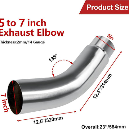 Diesel Chrome Exhaust Elbow 5" to 7"