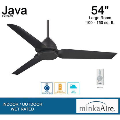 (New) MINKA-AIRE Java 54 Inch Outdoor 3 Blade Ceiling Fan