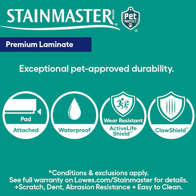 (New) STAINMASTER PetProtect Bellville Acacia 12-mm T x 5-1/4-in W x 47-1/4-in L Waterproof Laminate Wood Flooring