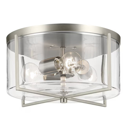 Kichler Birk 3 Light 14.13 inch Brushed Nickel Flush Mount Light