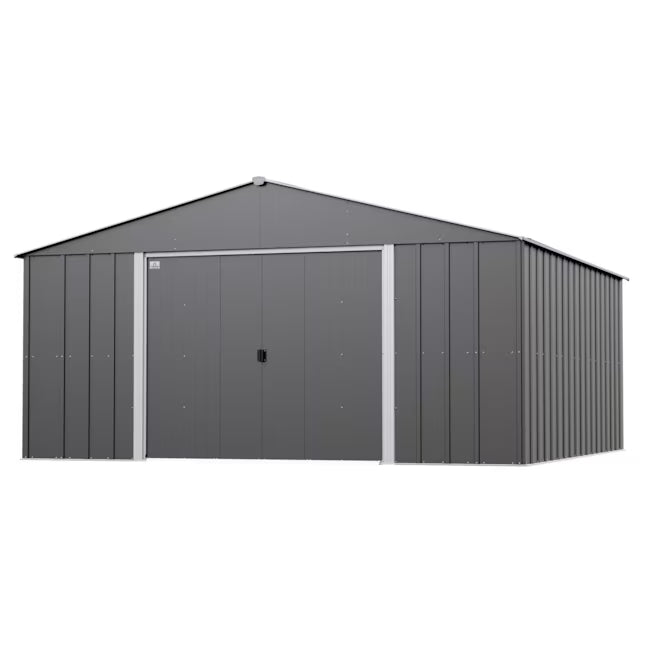 (New) Arrow 14-ft x 14-ft Classic Galvanized steel Metal Storage Shed (Assembly Required)
