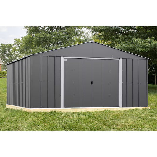 (New) Arrow 14-ft x 14-ft Classic Galvanized steel Metal Storage Shed (Assembly Required)