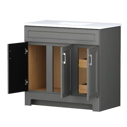 (New out of box) Dark Gray Single Sink Bathroom Vanity