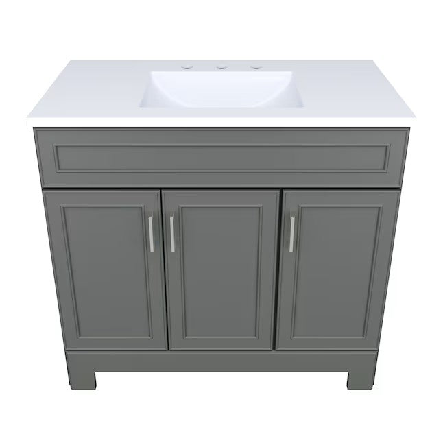 (New out of box) Dark Gray Single Sink Bathroom Vanity
