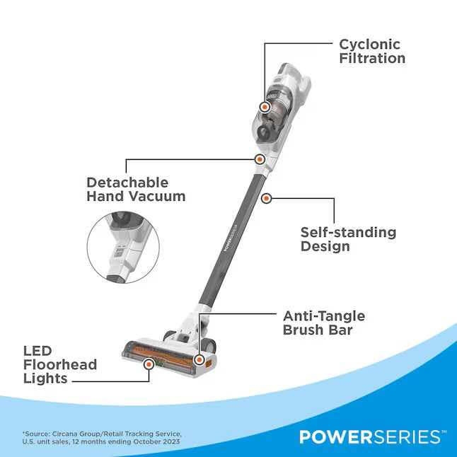 (New) BLACK+DECKER POWERSERIES+ Cordless Stick Vacuum Cleaner (Convertible to Handheld)