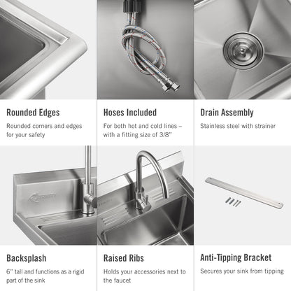 (New) Trinity Stainless Steel Utility Sink