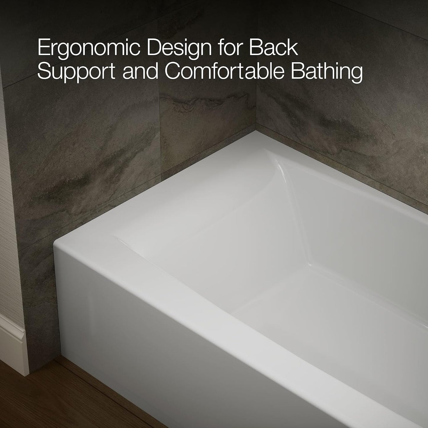 (New) K-26109-RA Entity 5 Ft. Alcove Bathtub