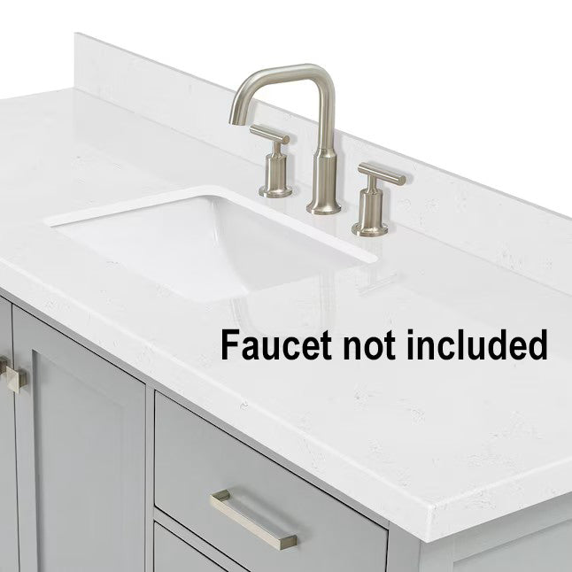 (New) ARIEL Cambridge 66-in Gray Undermount Single Sink Bathroom Vanity with Carrara White Quartz Quartz Top