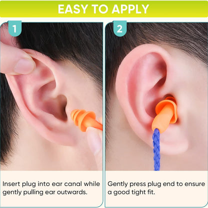 (New) TICONN 100 Pairs Reusable Silicone Ear Plugs 25dB