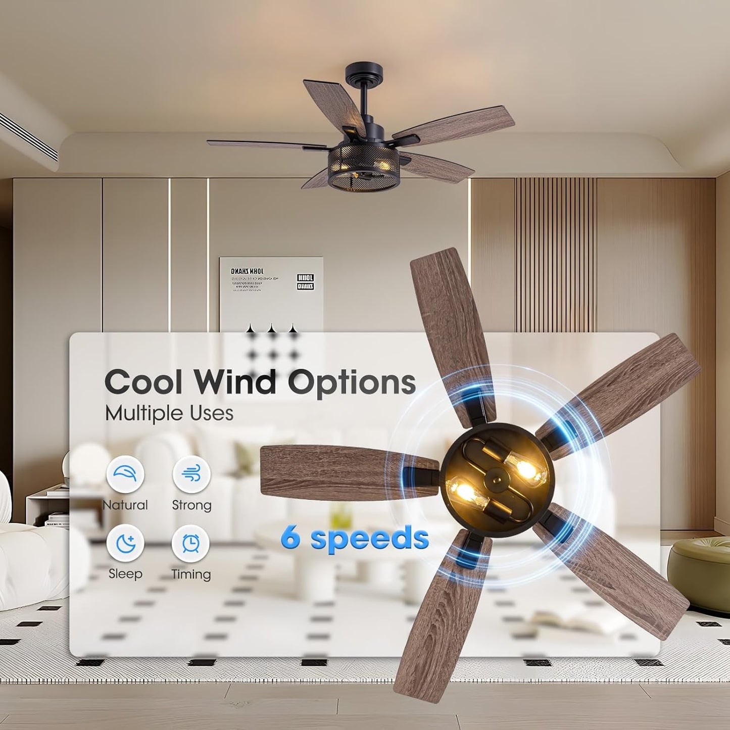 (New) LuminFan 46 Inch Ceiling Fans with Lights