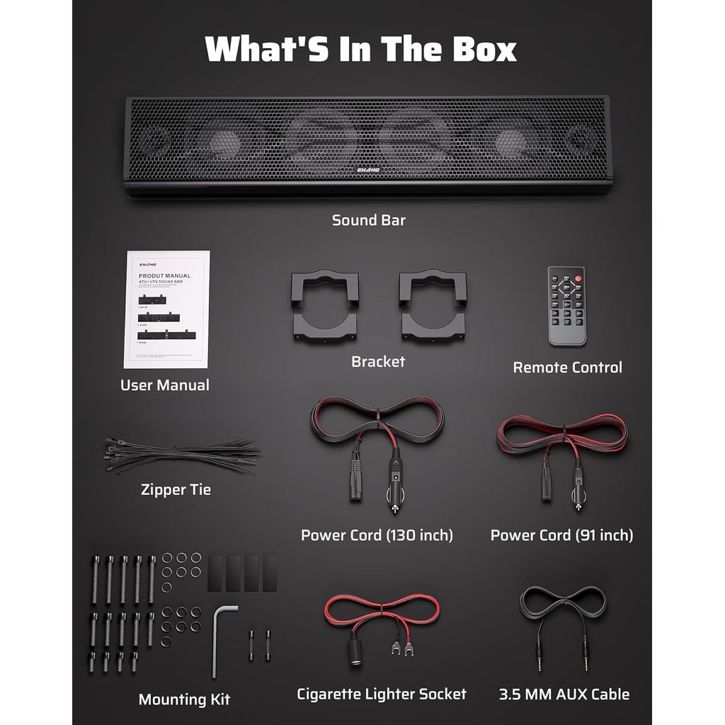 (New) Ehaho 25 Inch 6-Speaker UTV Sound Bar