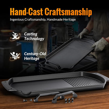 (New) Cast Iron Double Burner Griddle