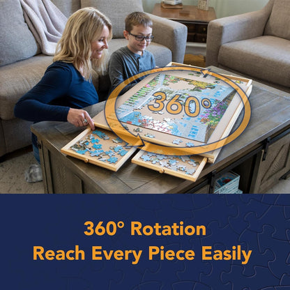 Bits and Pieces Rotating Puzzle Board with Drawers