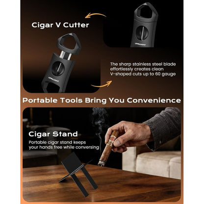(New) Uppallant Travel Cigar Humidor Set