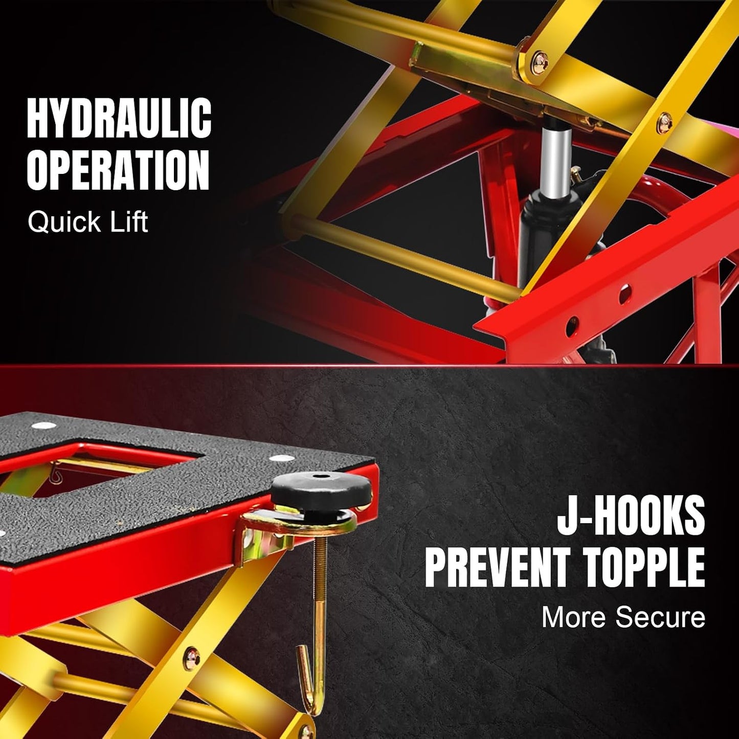 (New) Jack Boss 350 lbs Motorcycle Lift Jack Table, Hydraulic Foot-Operated Scissor Lift Jack for ATV Dirt Bike, Motorcycle Stand with 4 Wheels