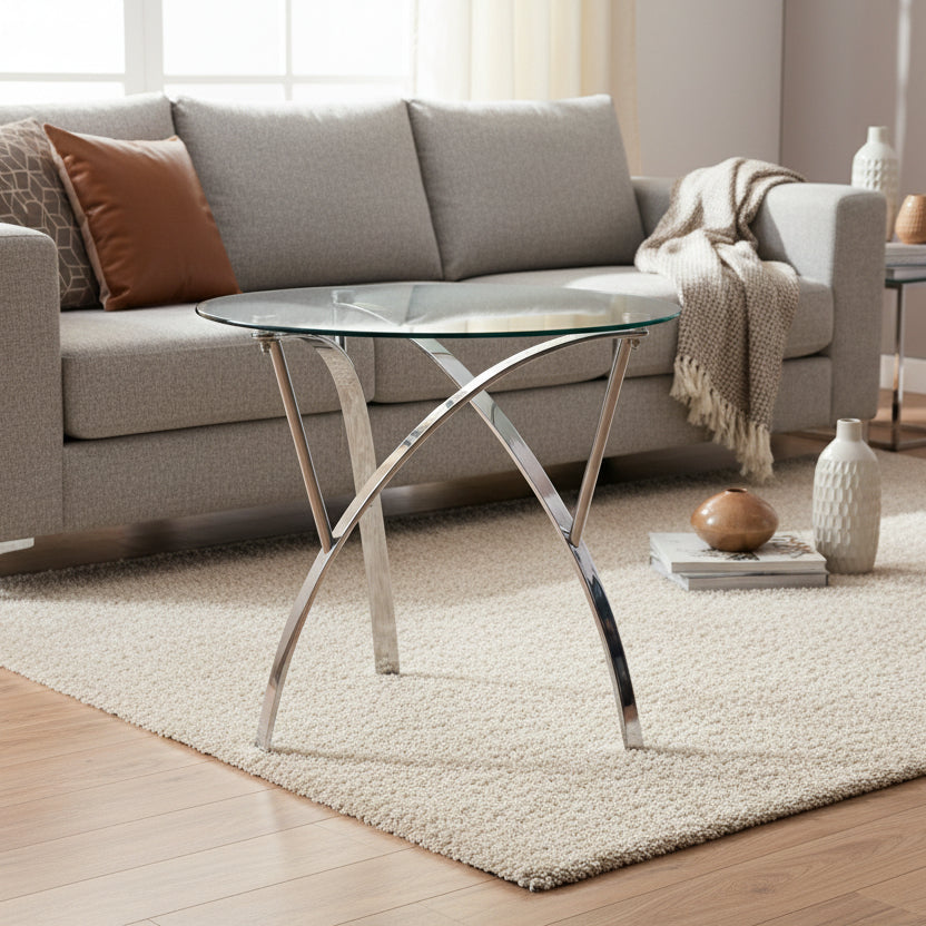 Christopher Knight Home Marin Round Glass End Table