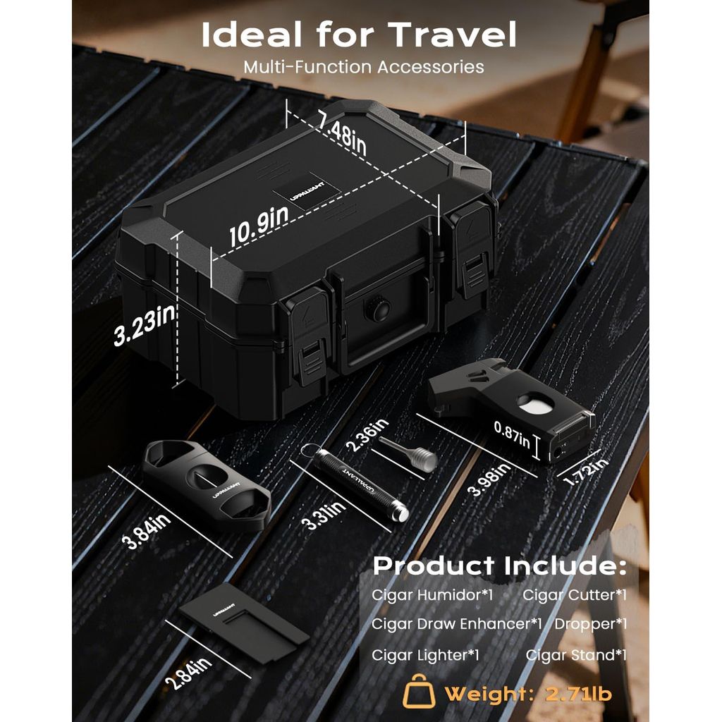 (New) Uppallant Travel Cigar Humidor Set