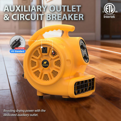 AirZentti 3-Speed Industrial Air Mover Floor Blower Fan